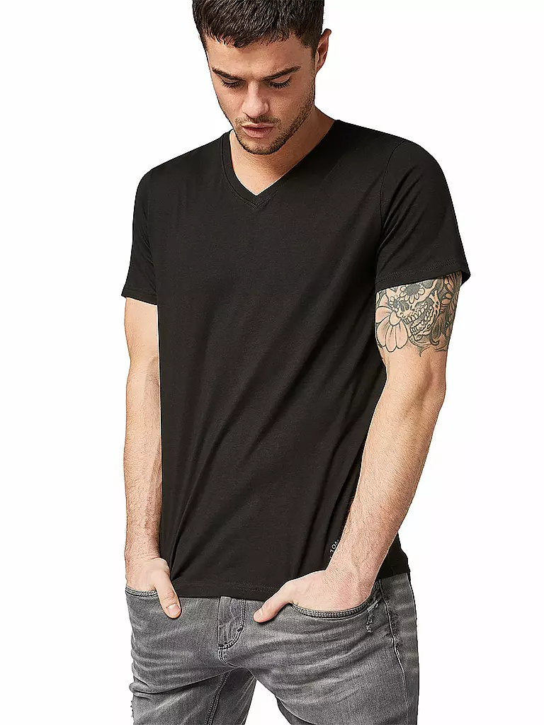 TOM TAILOR | T-Shirt 2er Pkg | schwarz