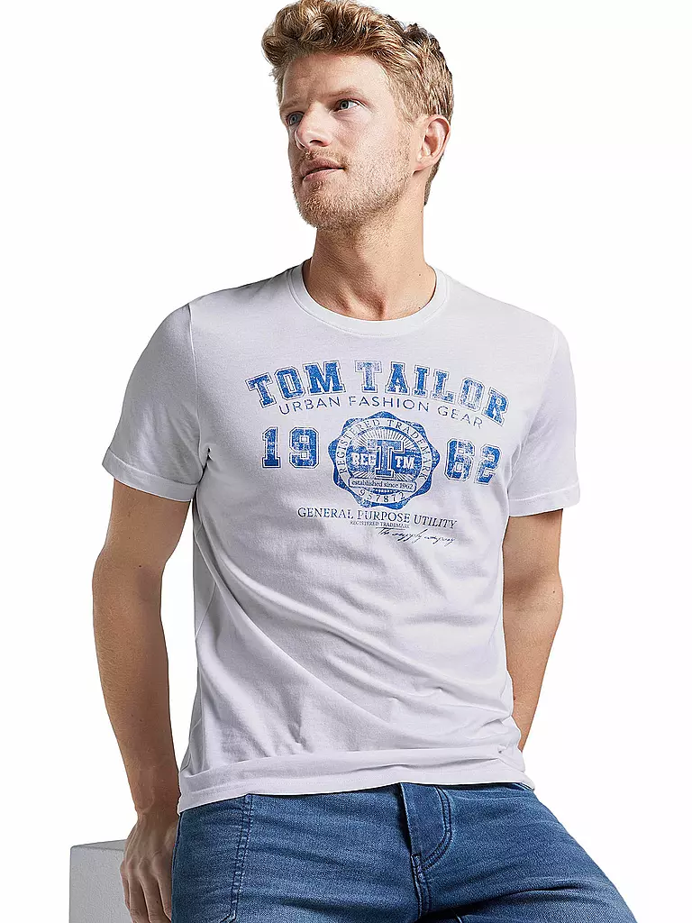 TOM TAILOR | T-Shirt Regular Fit | weiss