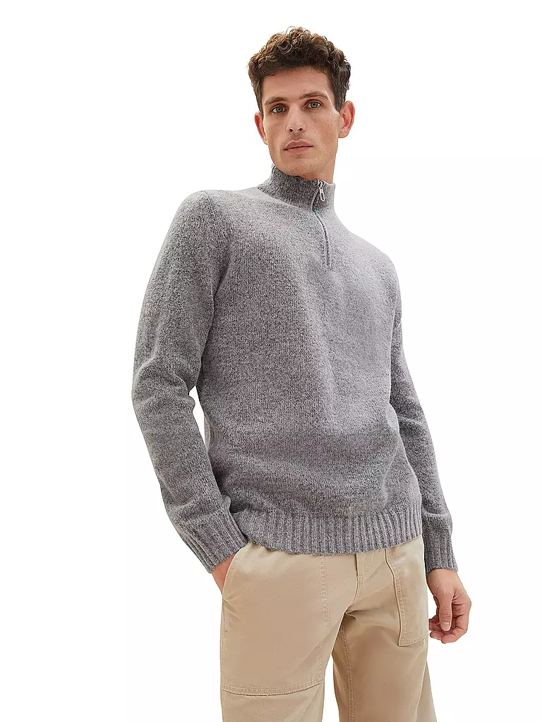 TOM TAILOR | Troyer Pullover  | grau