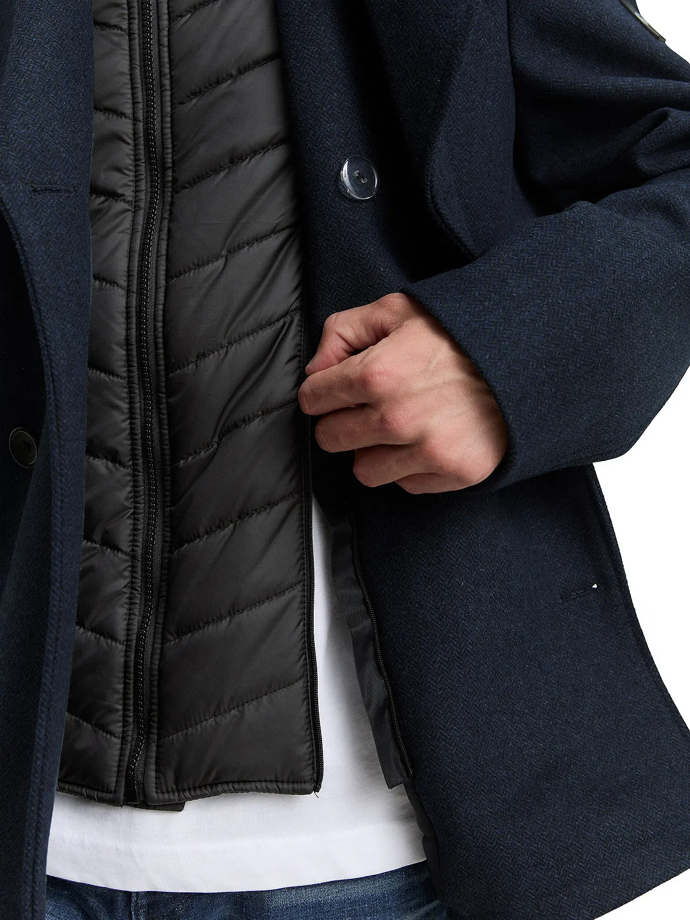 TOM TAILOR | Wolljacke 2-in-1 | blau