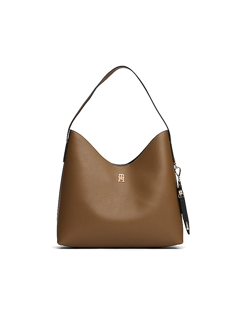 TOMMY HILFIGER Tasche - Hobo Bag TH ICON hellbraun