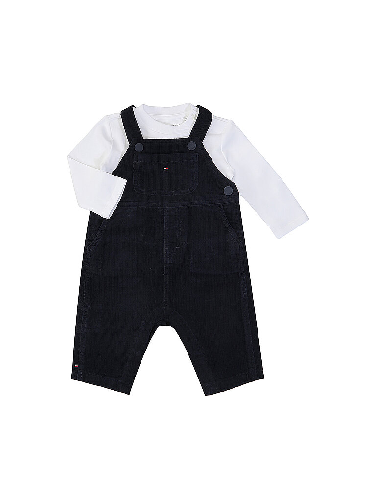 TOMMY HILFIGER Baby Set 2-teilig Langarmshirt und Latzhose dunkelblau | 62