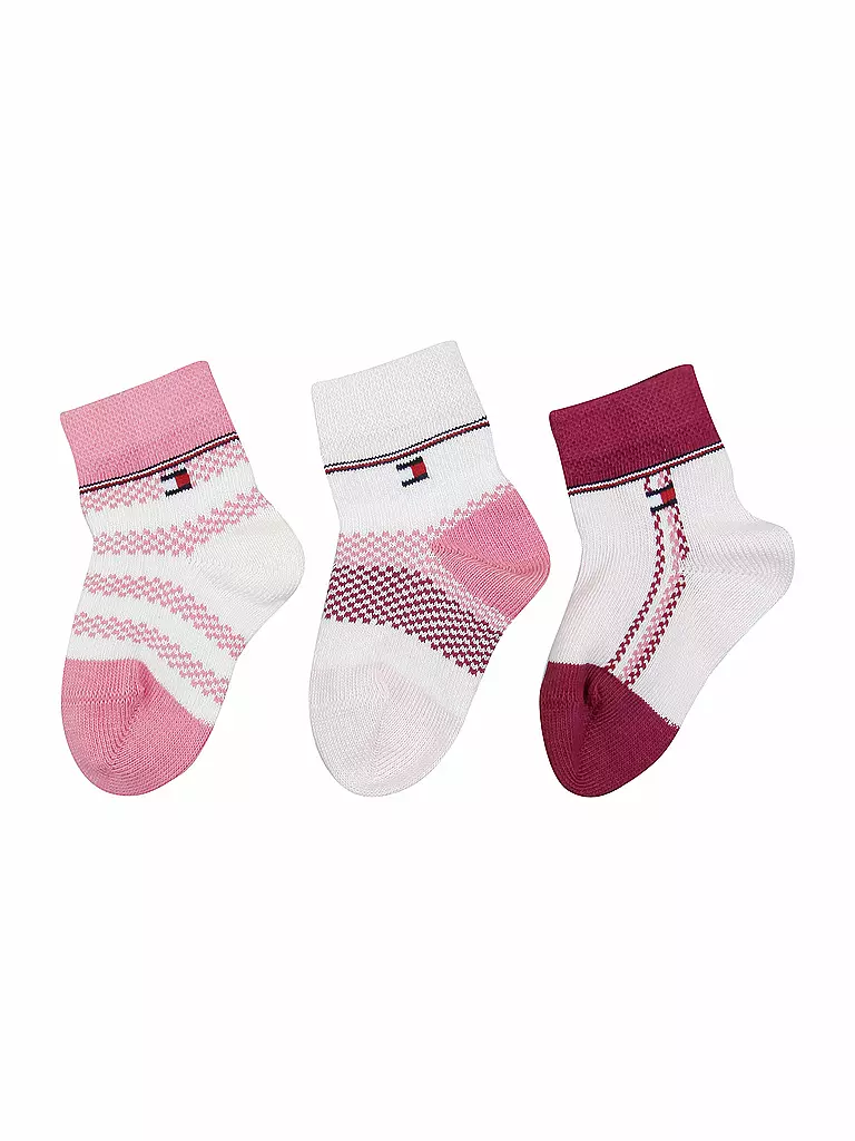 TOMMY HILFIGER | Baby Mädchen-Socken 3-er Pkg. (Newborn) | rosa