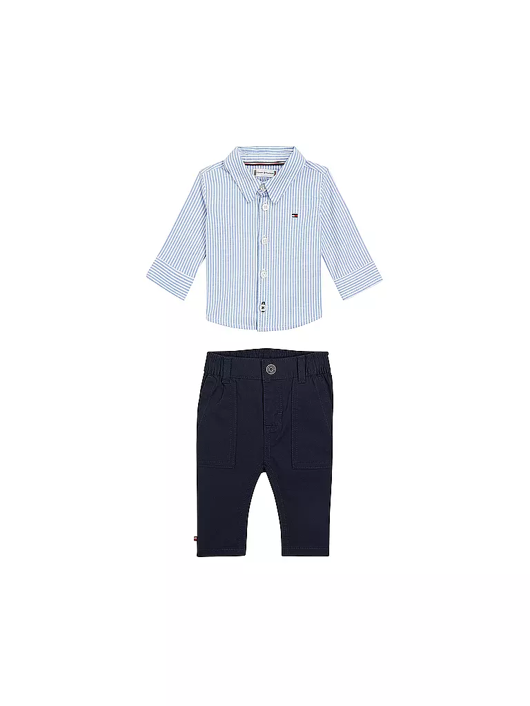 TOMMY HILFIGER | Baby Set Hemd und Hose 2-teilig  | blau