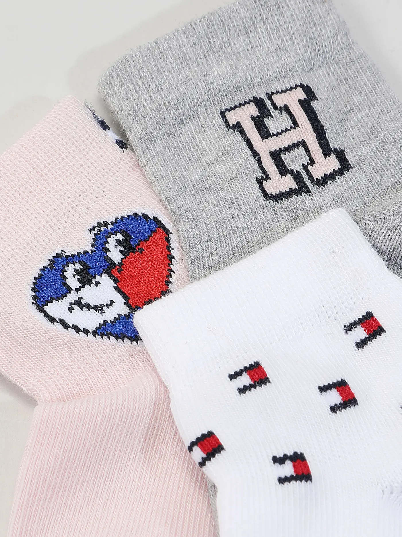 TOMMY HILFIGER | Baby Socken 3er Pkg. pink | hellgrau