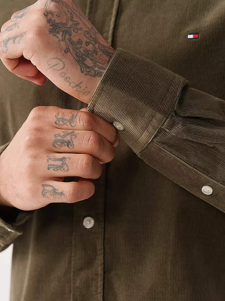 TOMMY HILFIGER | Cordhemd  | olive