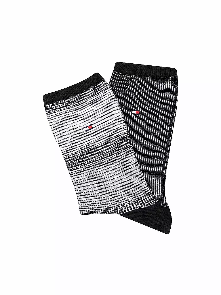 TOMMY HILFIGER | Damen Socken 2er Pkg Gradient Stripe | schwarz