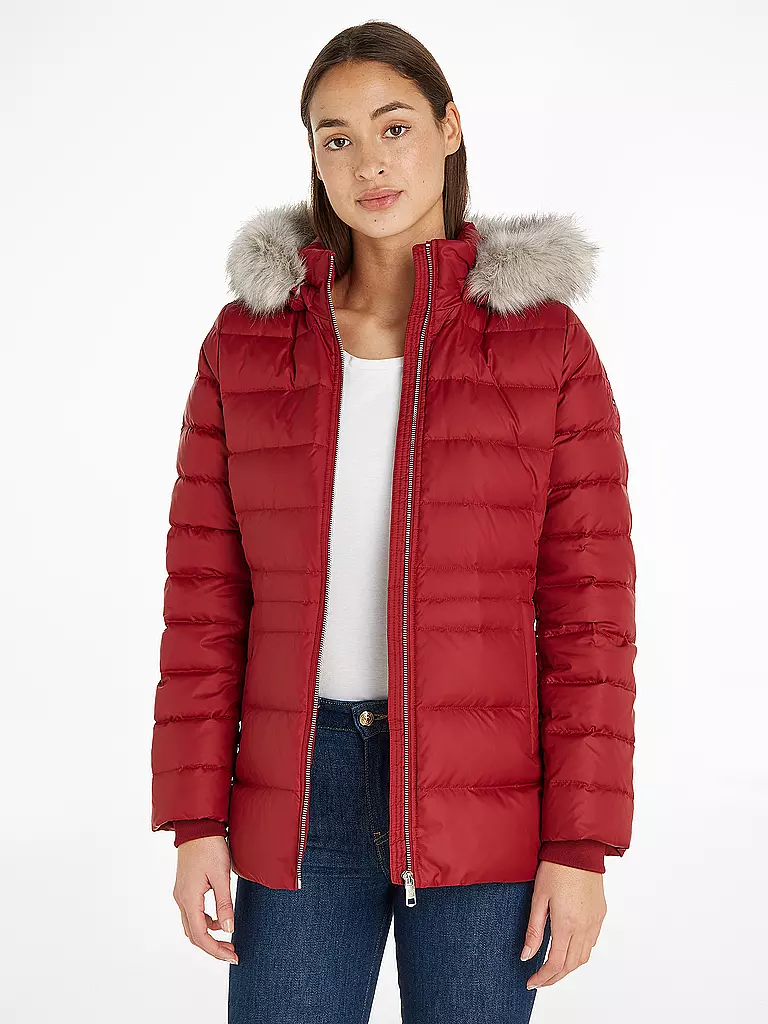 TOMMY HILFIGER | Daunensteppjacke | dunkelrot