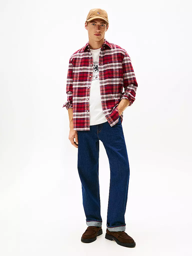 TOMMY HILFIGER | Hemd Regular Fit  | rot