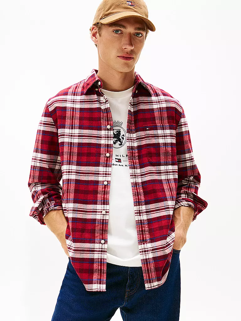 TOMMY HILFIGER | Hemd Regular Fit  | rot