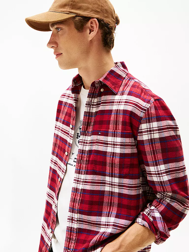 TOMMY HILFIGER | Hemd Regular Fit  | rot