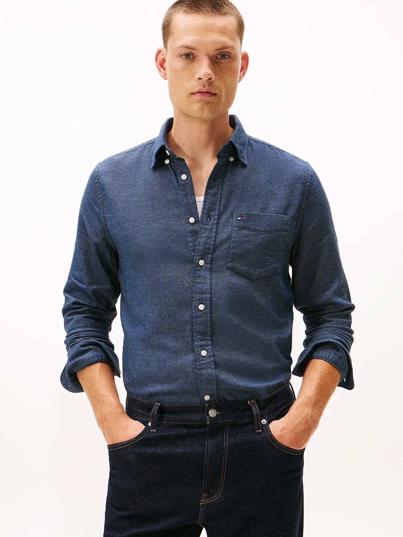 TOMMY HILFIGER | Hemd Slim Fit  | blau