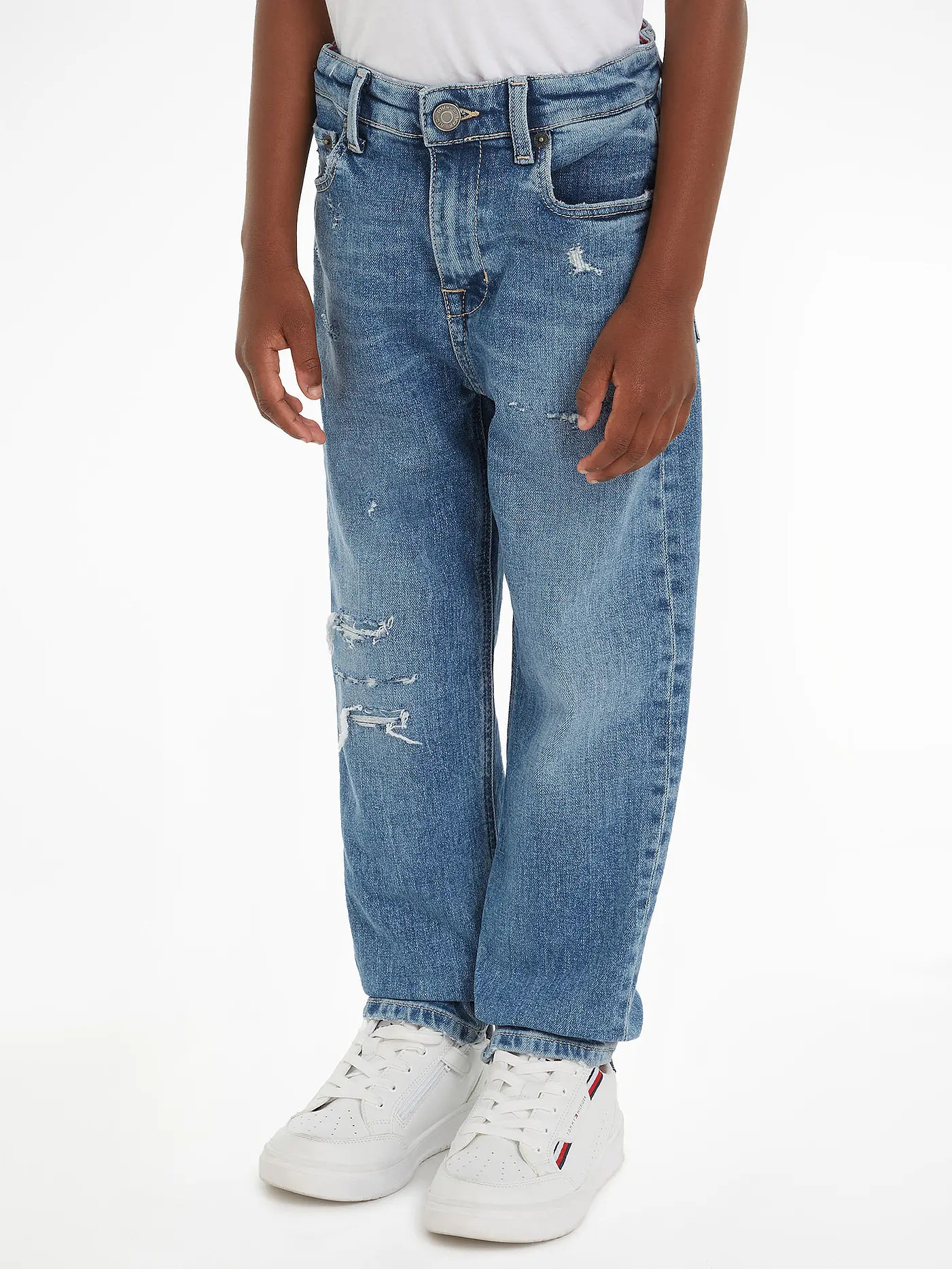 TOMMY HILFIGER | Jungen Jeans Straight Fit ARCHIVE WORN IN  | blau