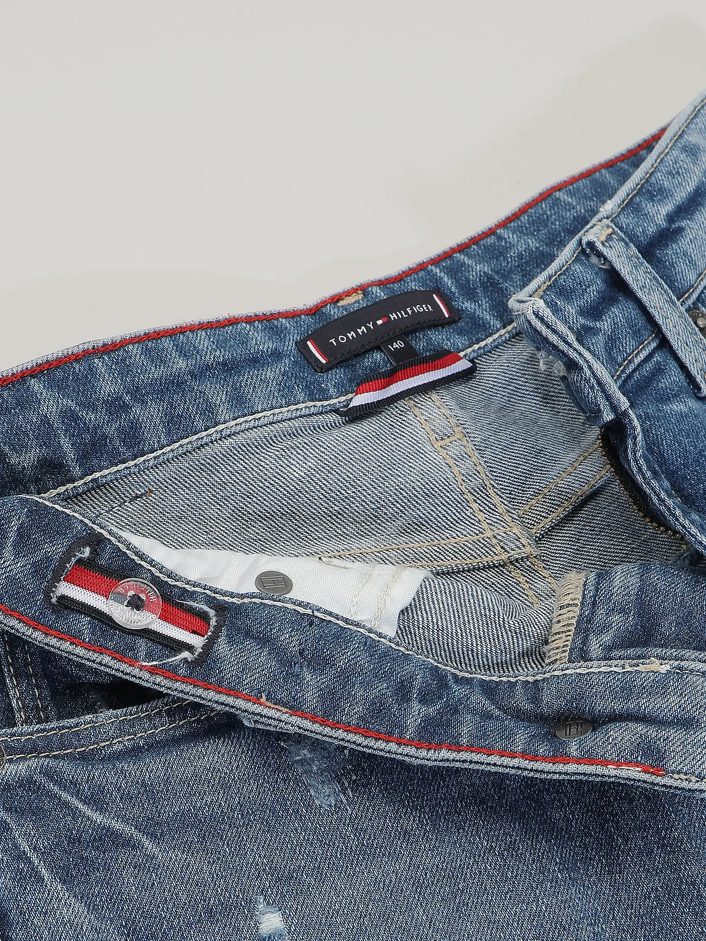 TOMMY HILFIGER | Jungen Jeans Straight Fit ARCHIVE WORN IN  | blau