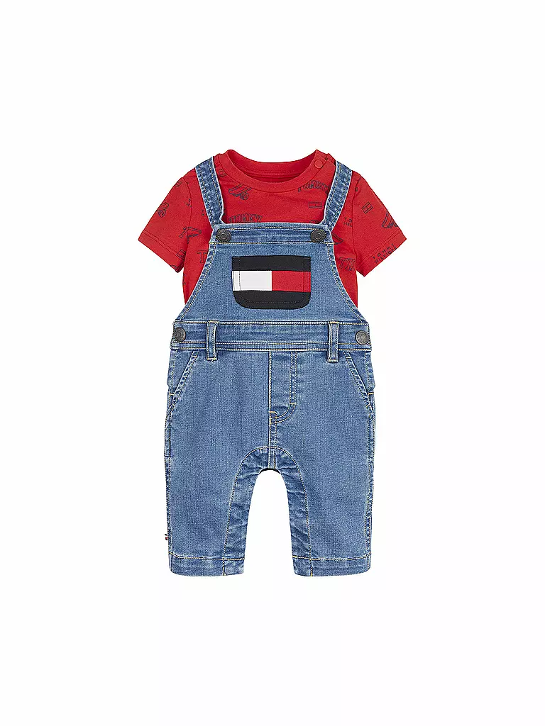 TOMMY HILFIGER | Jungen Jeans-Latzhose mit T-Shirt | blau