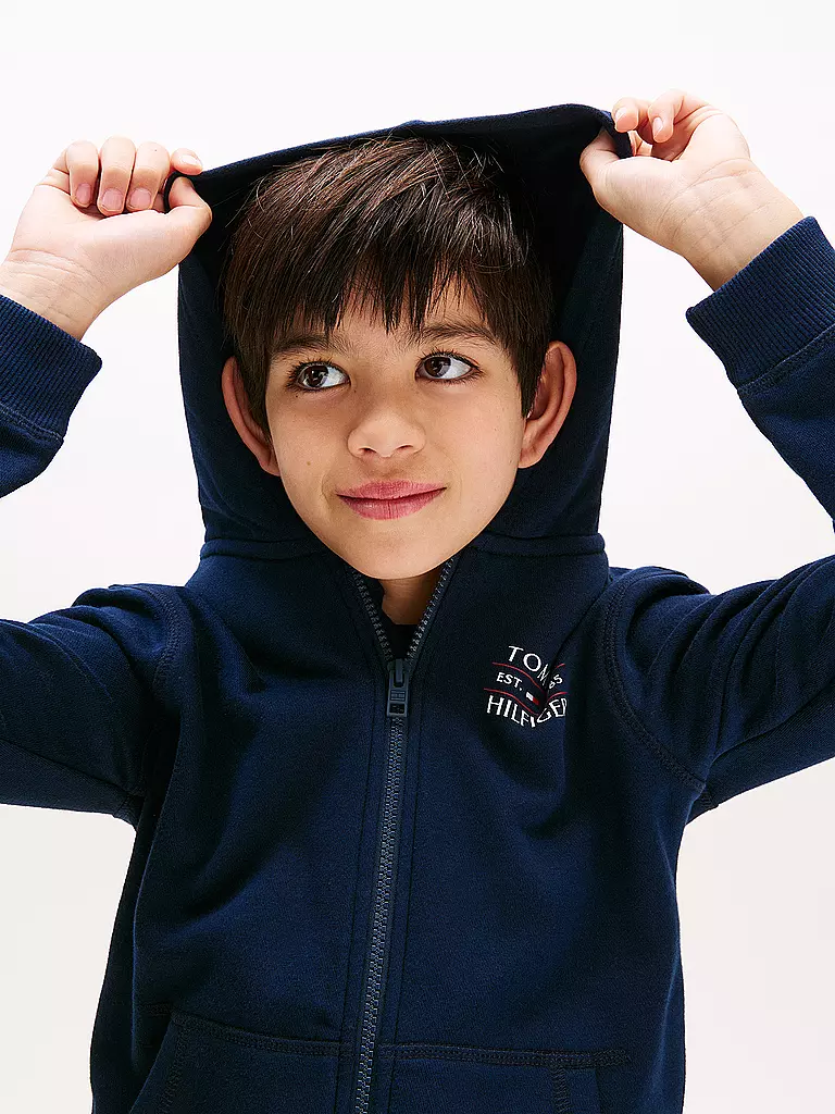 TOMMY HILFIGER | Jungen Kapuzensweatjacke | dunkelblau