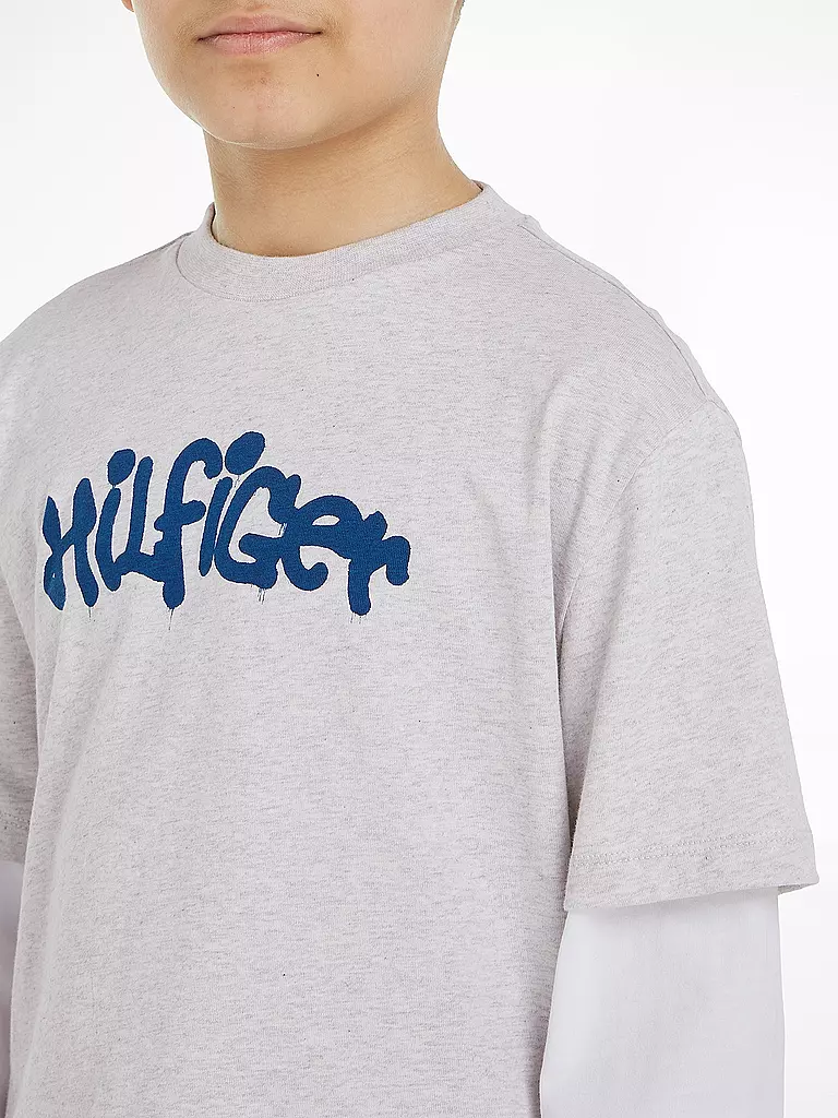 TOMMY HILFIGER | Jungen Langarmshirt | hellgrau