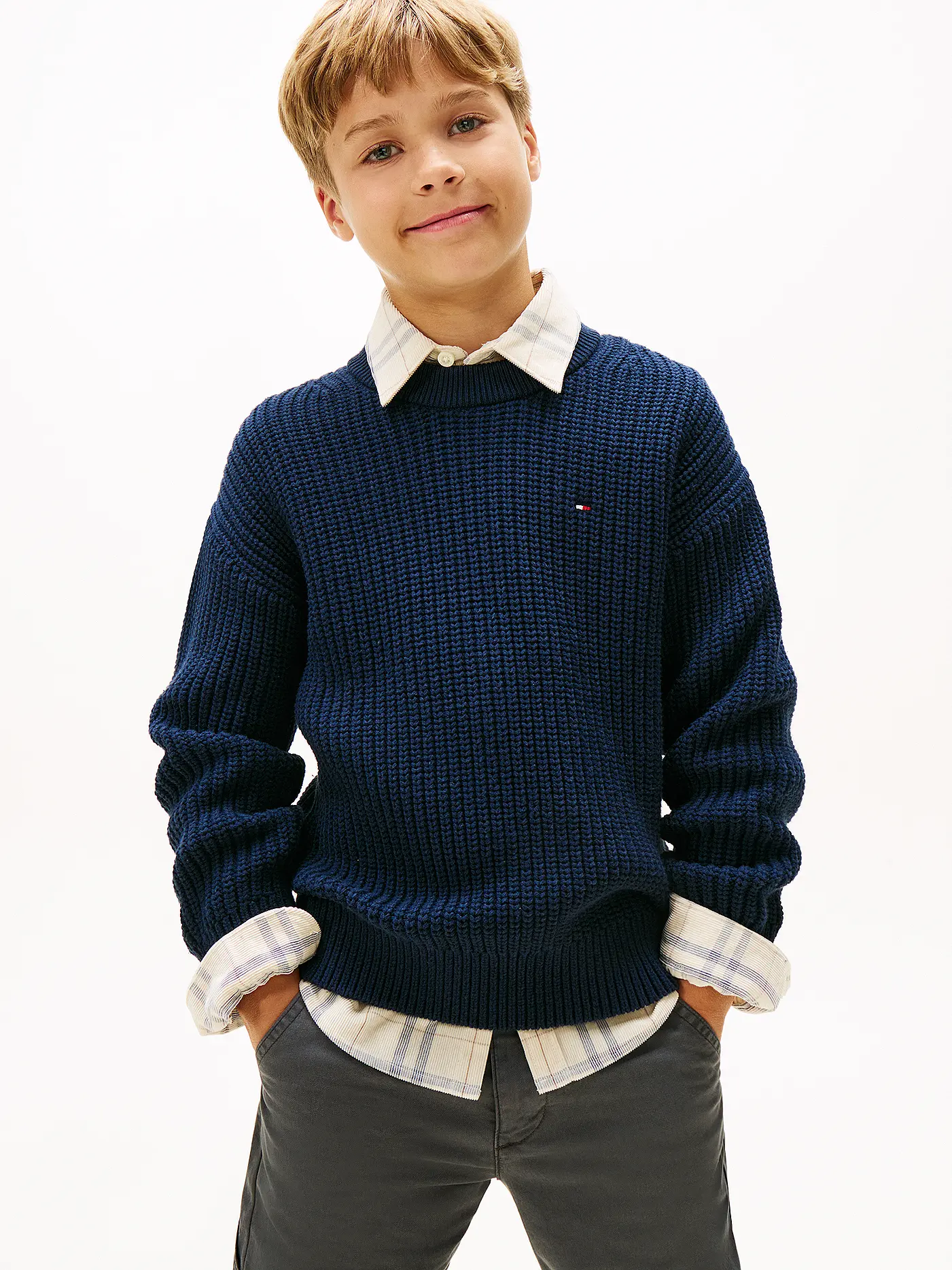 TOMMY HILFIGER | Jungen Pullover  | dunkelblau