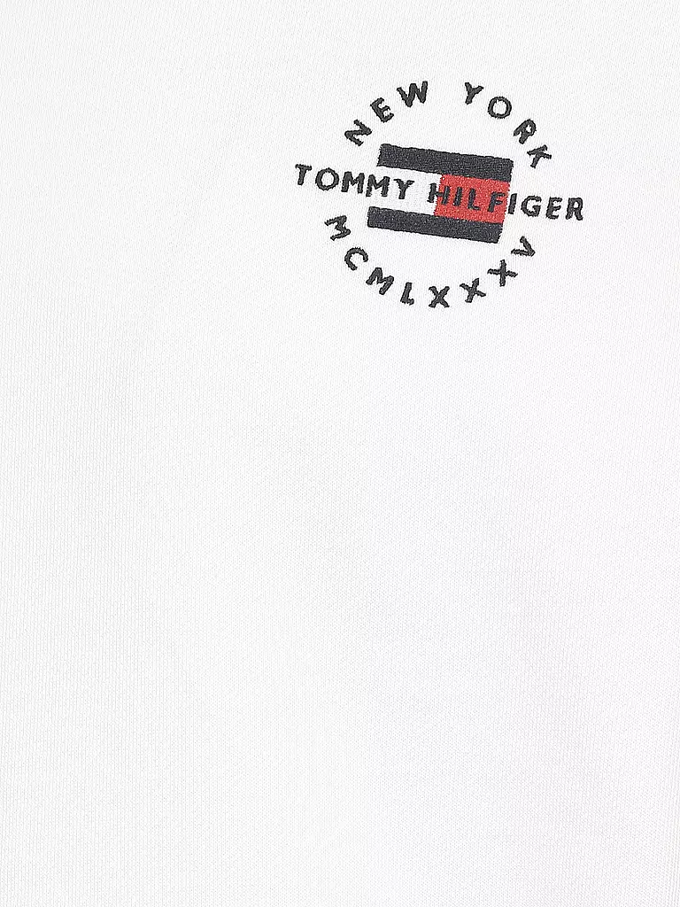 TOMMY HILFIGER | Kapuzensweater - Hoodie " Circle Chest Corp "  | weiß