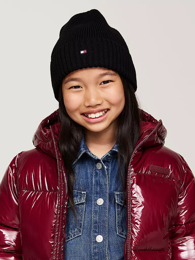 TOMMY HILFIGER | Kinder Mütze - Haube  | schwarz