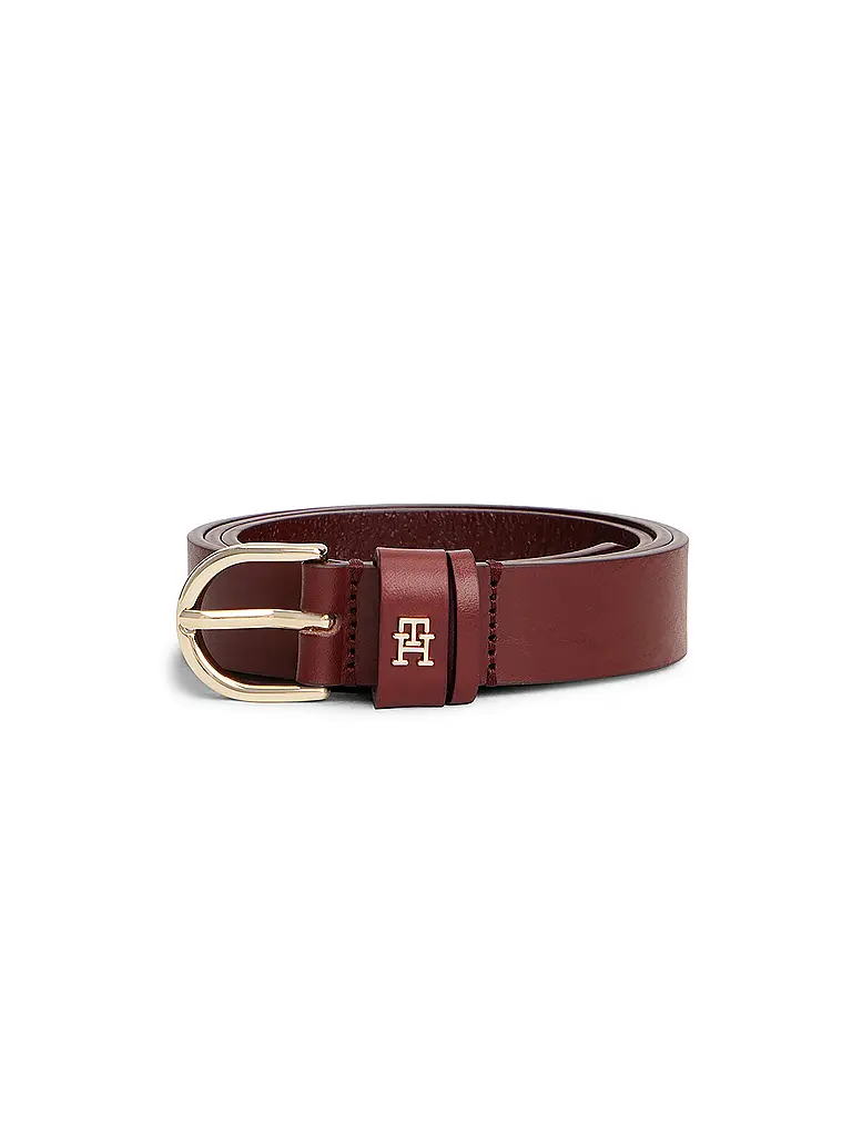 TOMMY HILFIGER | Ledergürtel ESSENTIAL | dunkelrot