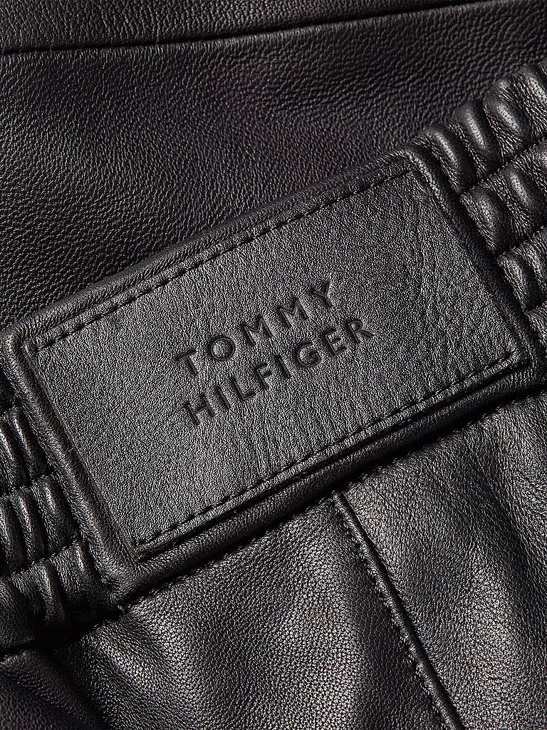 TOMMY HILFIGER | Lederhose 7/8 | schwarz