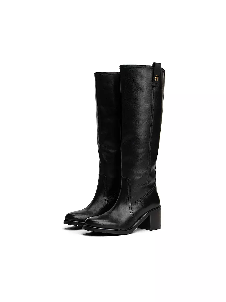 TOMMY HILFIGER | Lederstiefel | schwarz