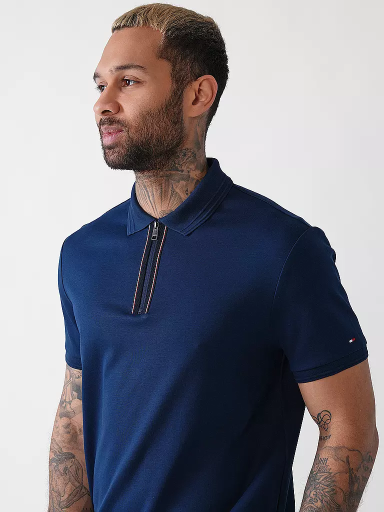 TOMMY HILFIGER | Poloshirt Regular Fit LIQUID COTTON  | blau