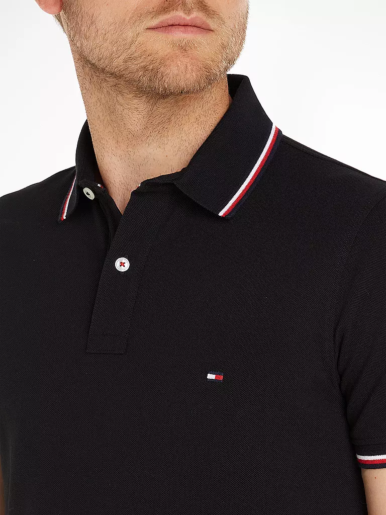 TOMMY HILFIGER | Poloshirt Slim Fit  | schwarz