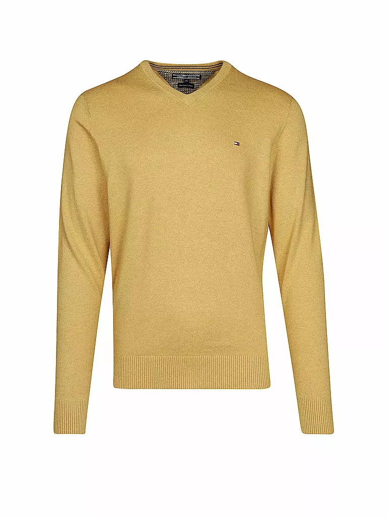 TOMMY HILFIGER | Pullover Regular-Fit "Pima Cotton/Cashmere" | gelb