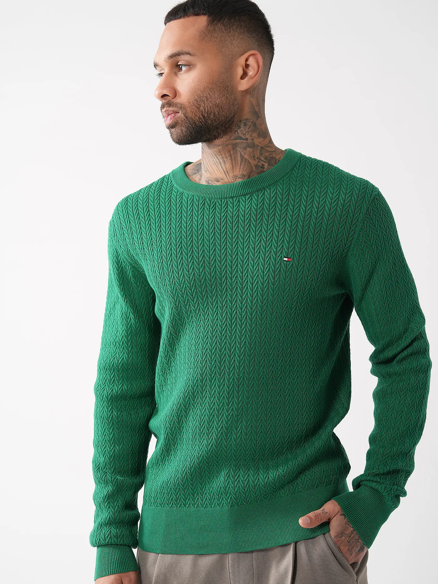 TOMMY HILFIGER | Pullover | grün