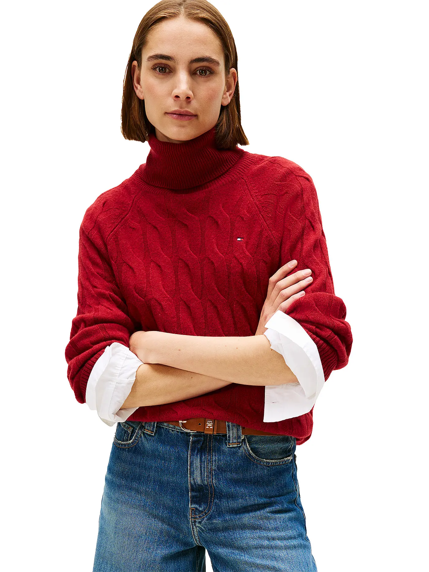 TOMMY HILFIGER | Rollkragenpullover  | rot