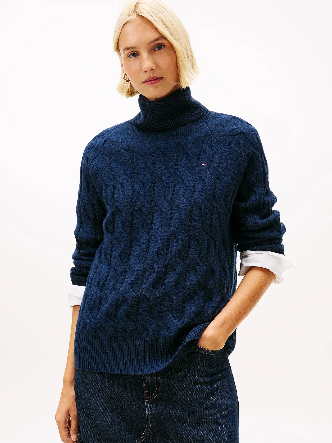 TOMMY HILFIGER | Rollkragenpullover  | dunkelblau