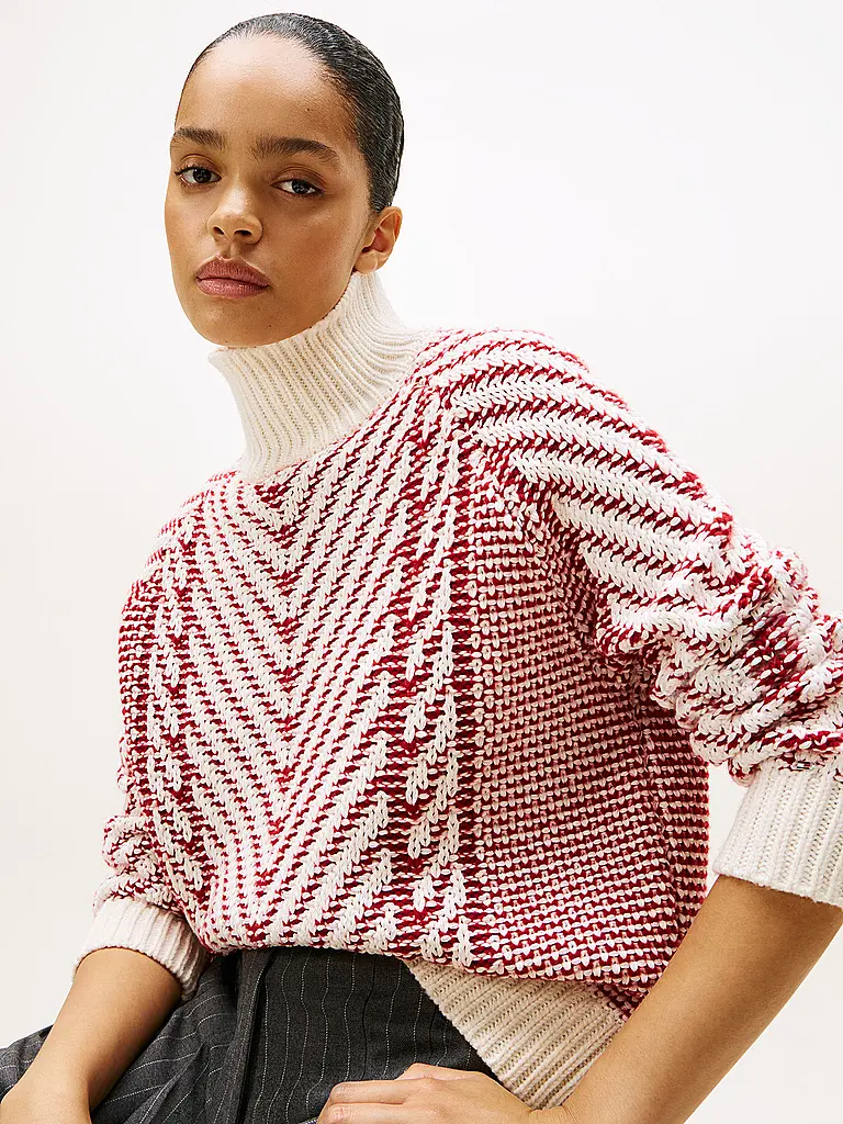TOMMY HILFIGER | Rollkragenpullover  | rot