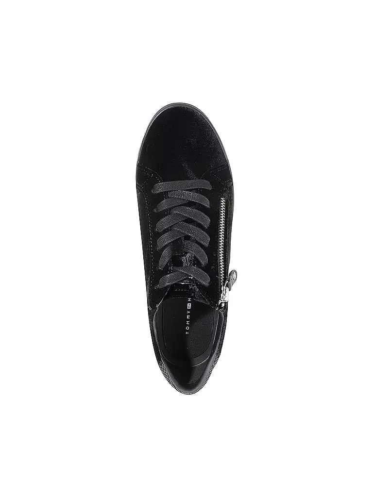 TOMMY HILFIGER | Samt-Sneaker "Jupiter" | schwarz