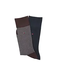 TOMMY HILFIGER | Socken 2er Pkg dark navy | braun