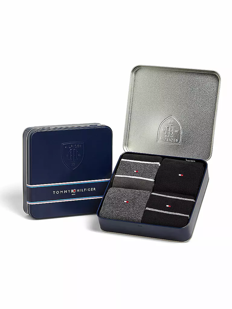 TOMMY HILFIGER | Socken-Geschenkbox 4-er | schwarz