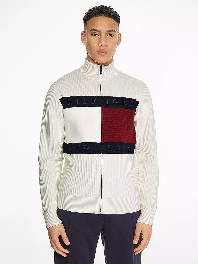 TOMMY HILFIGER | Strickjacke  | weiss