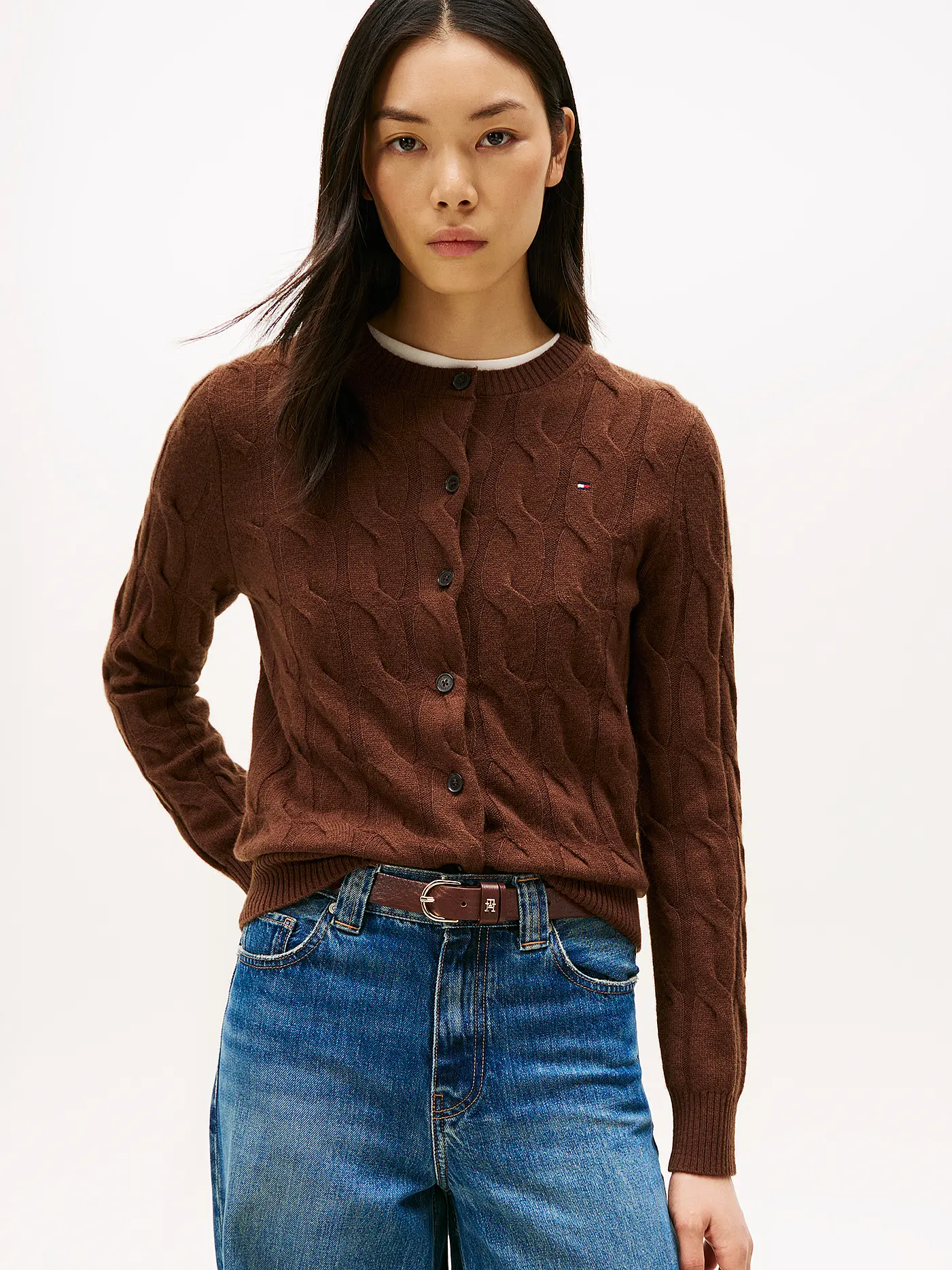 TOMMY HILFIGER | Strickjacke | braun