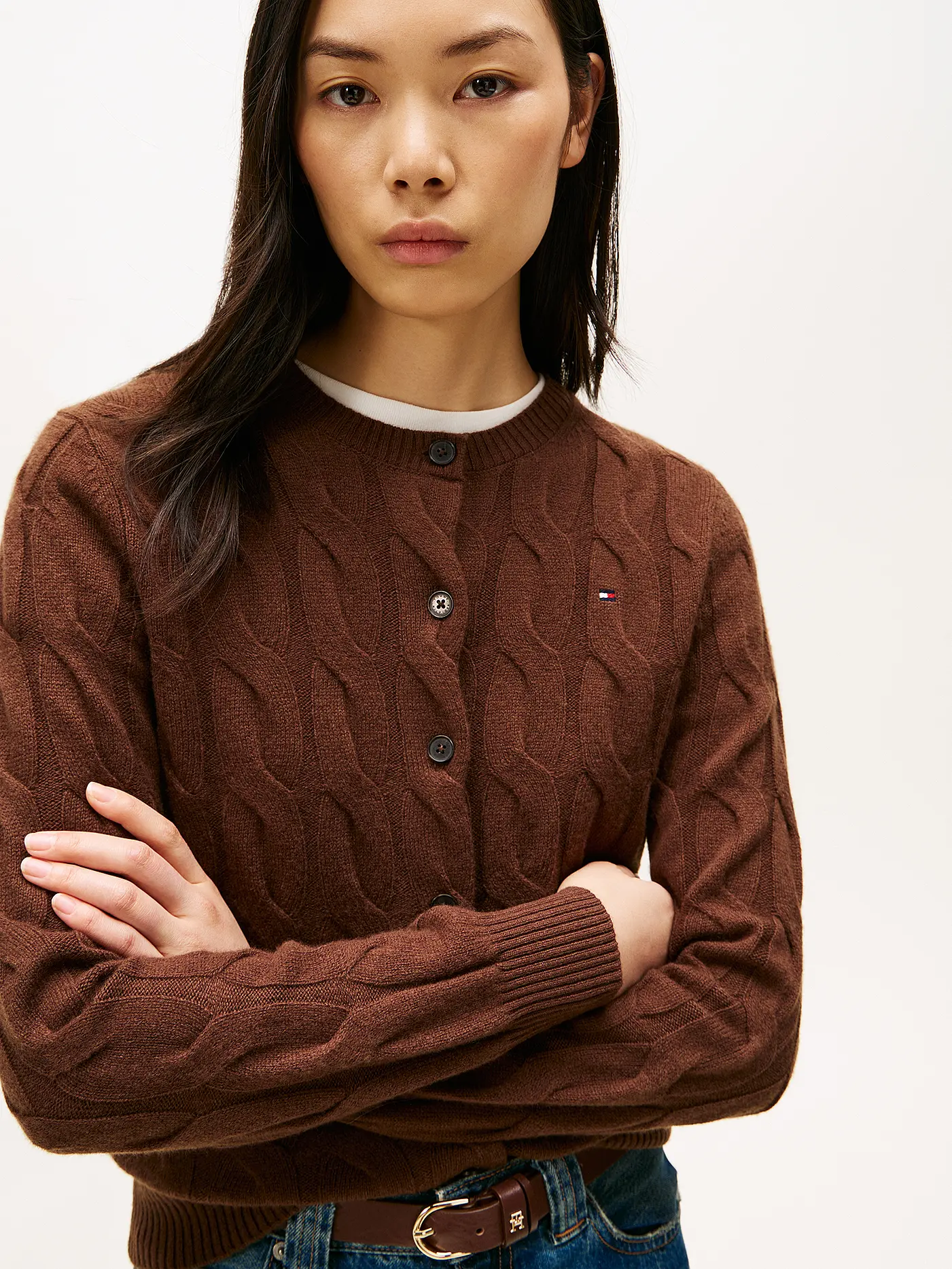 TOMMY HILFIGER | Strickjacke | braun
