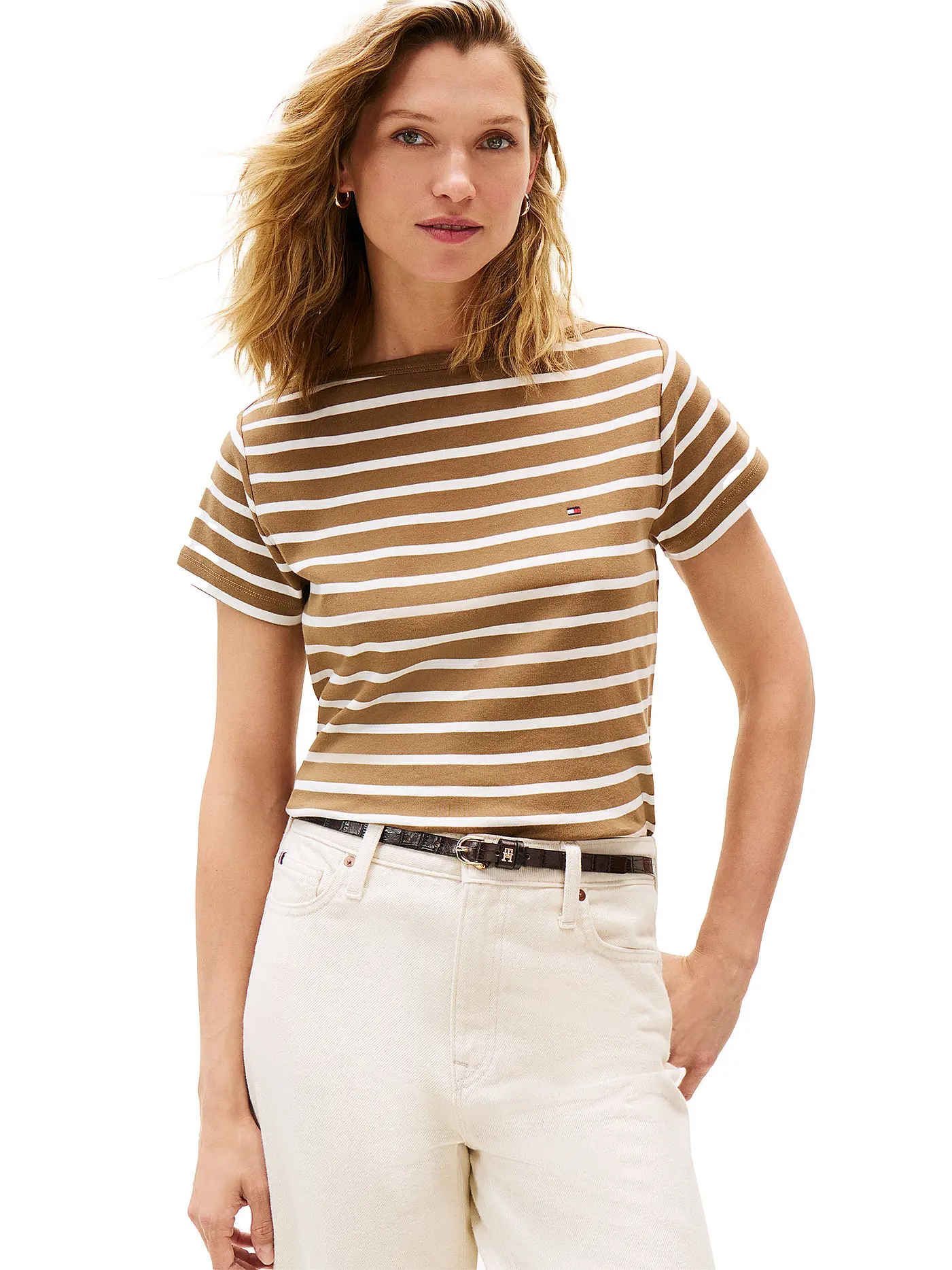 TOMMY HILFIGER | T-Shirt  | hellbraun