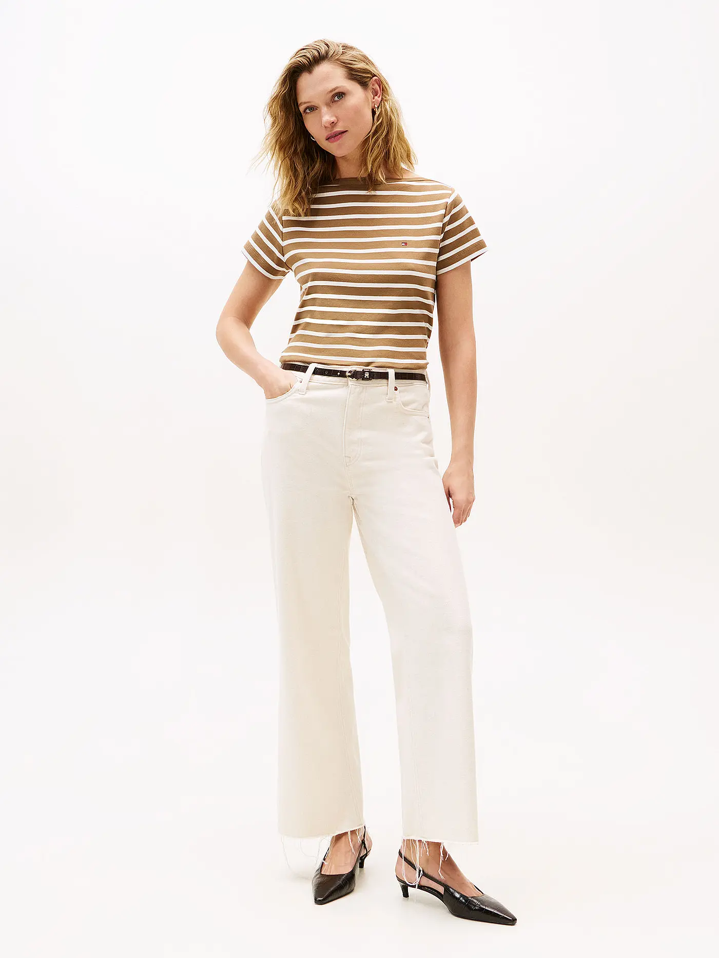 TOMMY HILFIGER | T-Shirt  | hellbraun