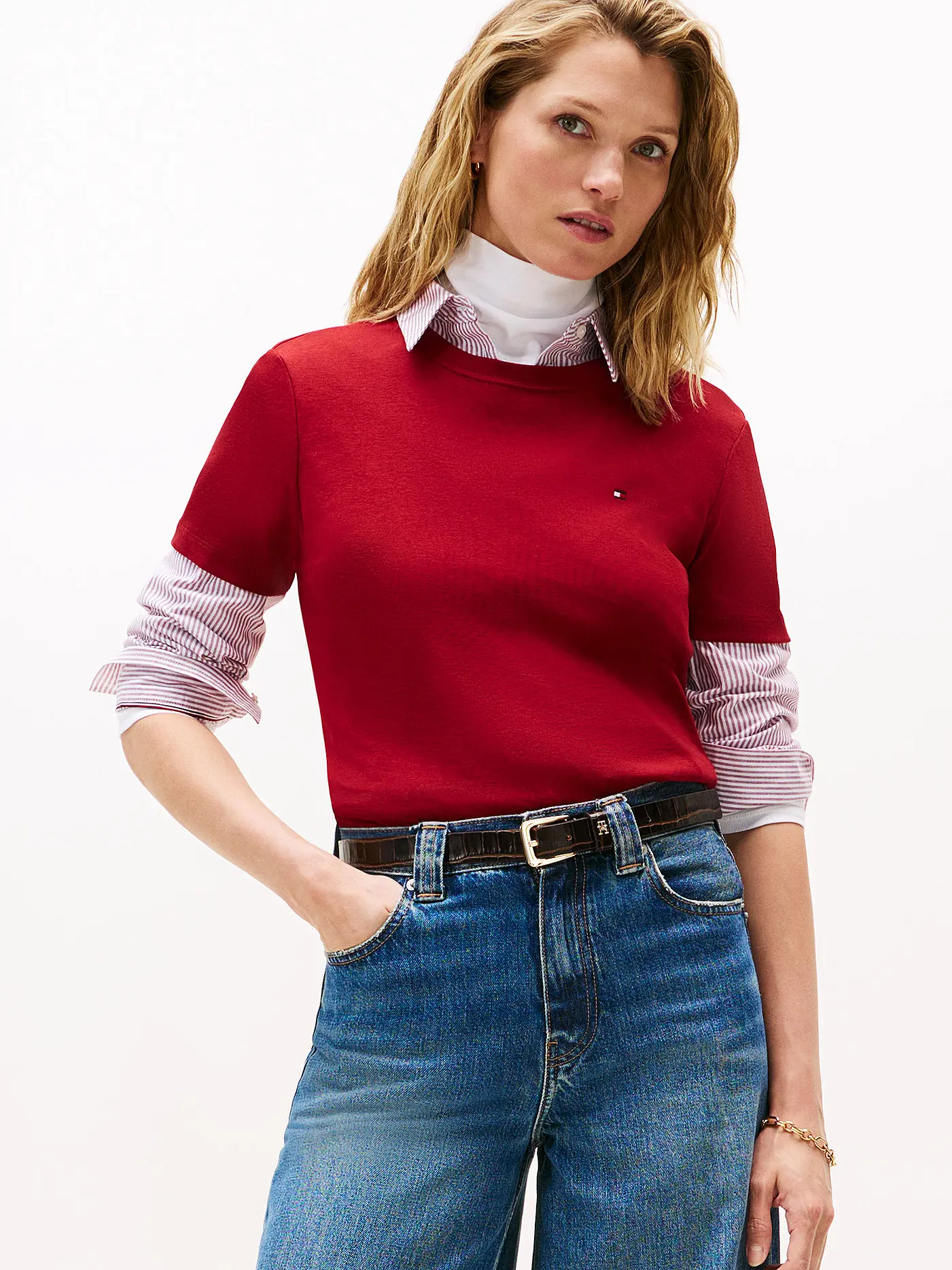 TOMMY HILFIGER | T-Shirt  | dunkelrot