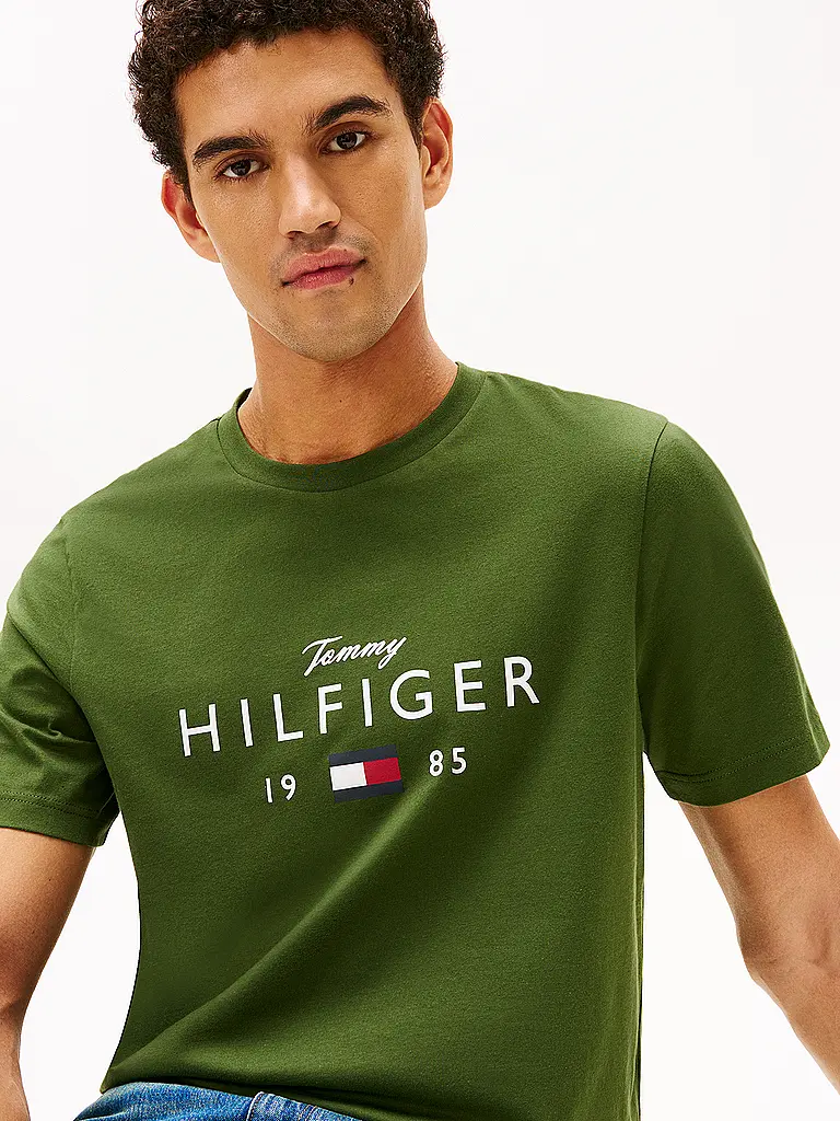 TOMMY HILFIGER | T-Shirt  | Dunkelgrün