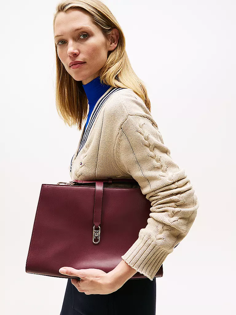 TOMMY HILFIGER | Tasche - Henkeltasche TH LIBRE Medium | dunkelrot