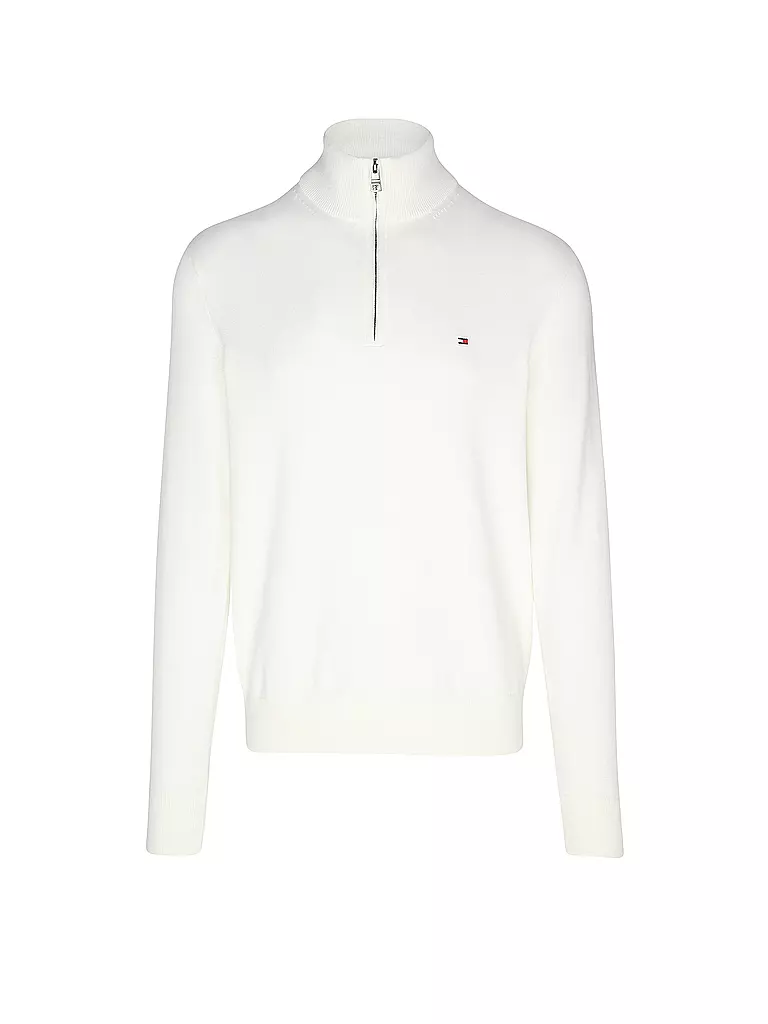 TOMMY HILFIGER | Troyer Pullover  | weiss