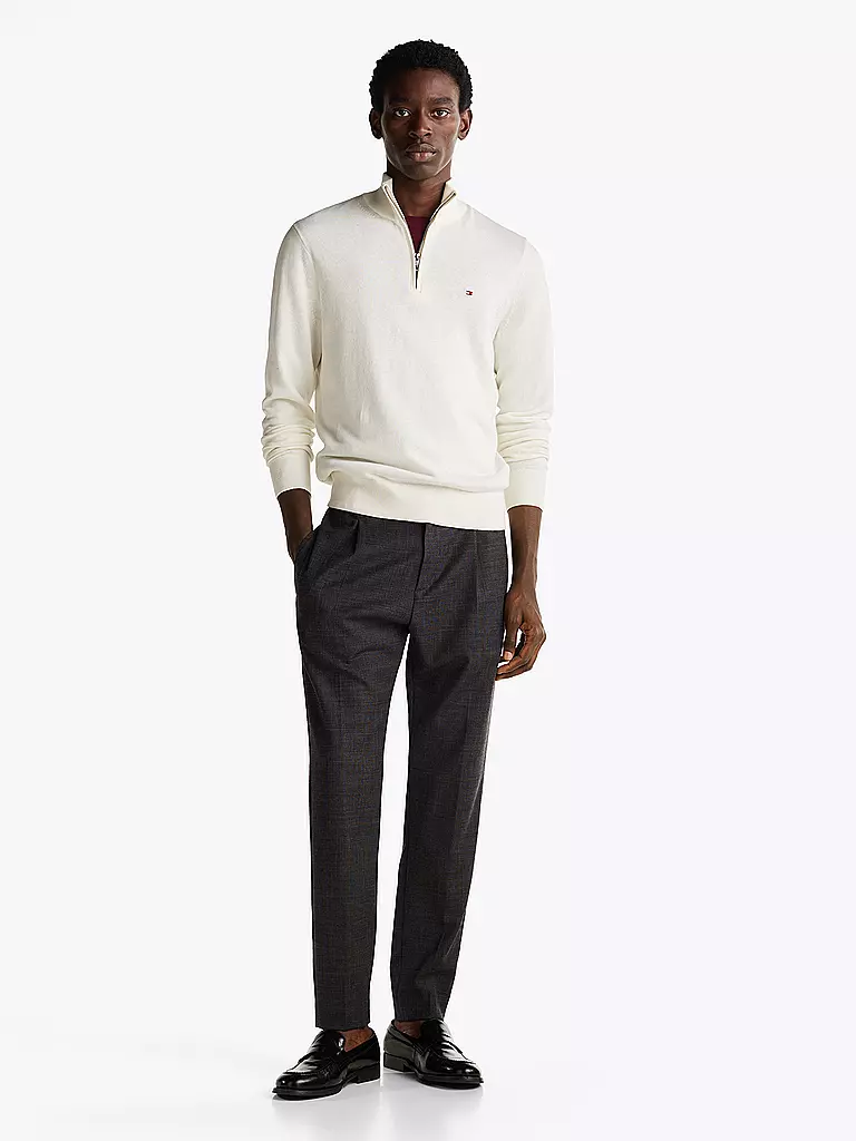 TOMMY HILFIGER | Troyer Pullover  | weiss