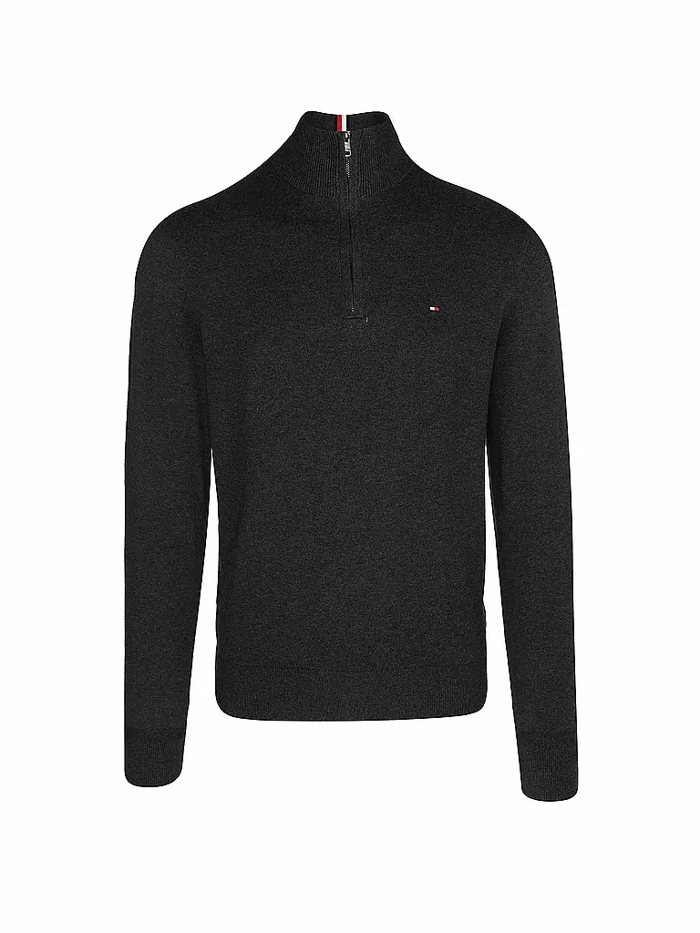 TOMMY HILFIGER | Troyer Pullover | grau