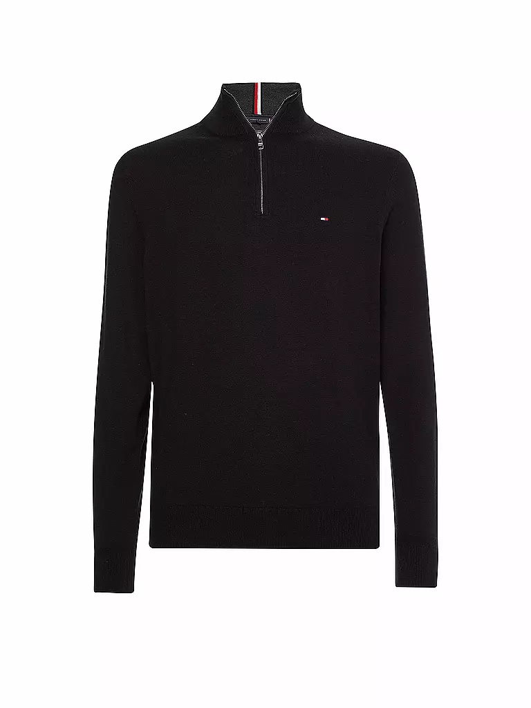 TOMMY HILFIGER | Troyer Pullover | schwarz