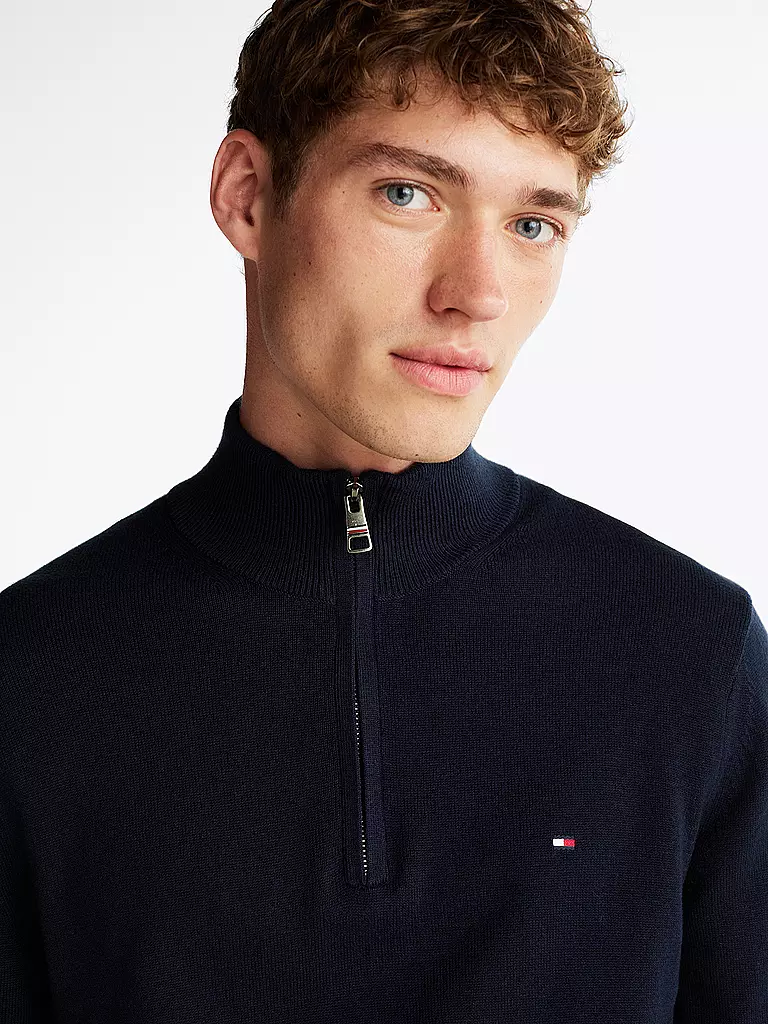 TOMMY HILFIGER | Troyer Pullover | blau